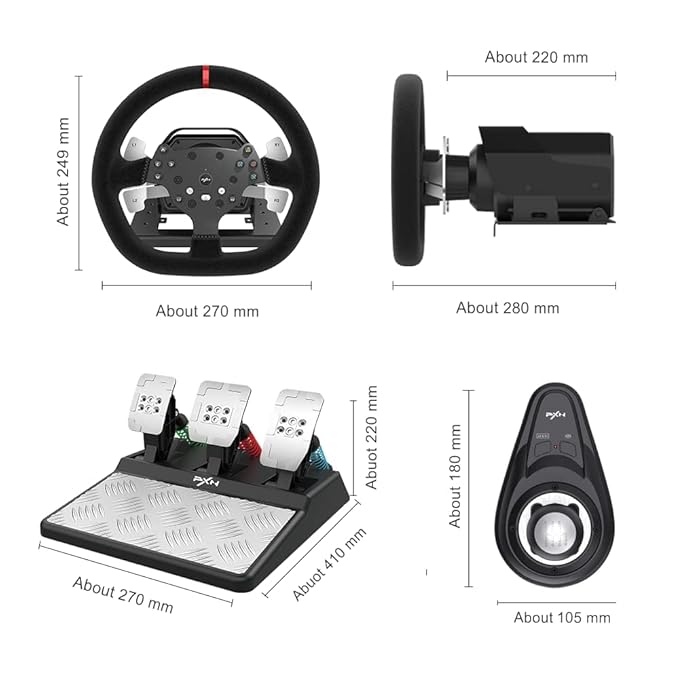 PXN FORCE FEEDBACK STEERING WHEEL PXN-V10 PRO thumbnail 2