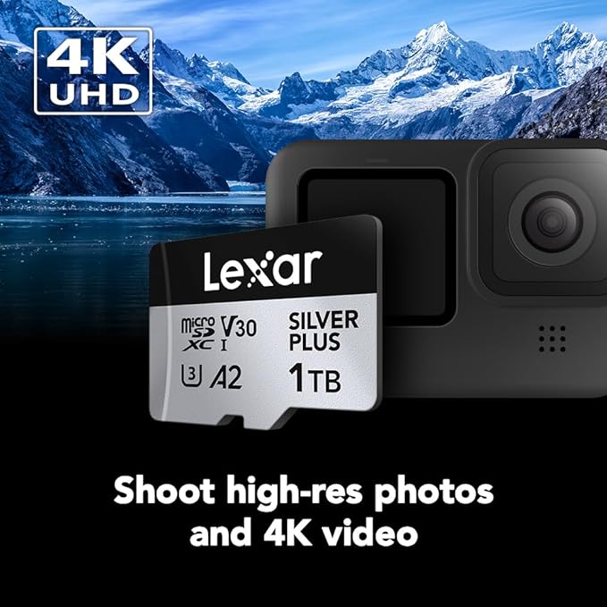 LEXAR PROFESSIONAL SILVER PLUS MICROSDXC UHS-I CARDS 205MB/S-1TB LMSSIPL001T-BNANG thumbnail 11