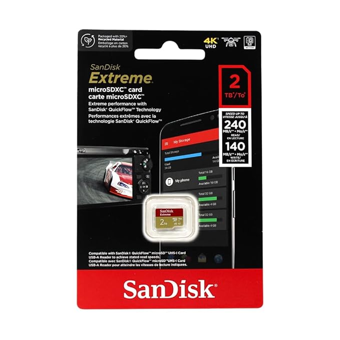 SANDISK 2TB EXTREME MICROSDXC UHS-I MEMORY CARD SDSQXAV-2T00-GN6MN thumbnail 5