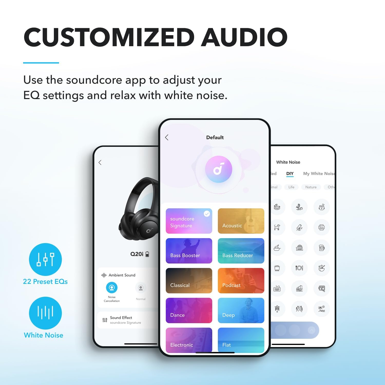 ANKER SOUNDCORE Q20I WIRELESS NOISE CANCELLING HEADPHONE WHITE A3004H22 thumbnail 15