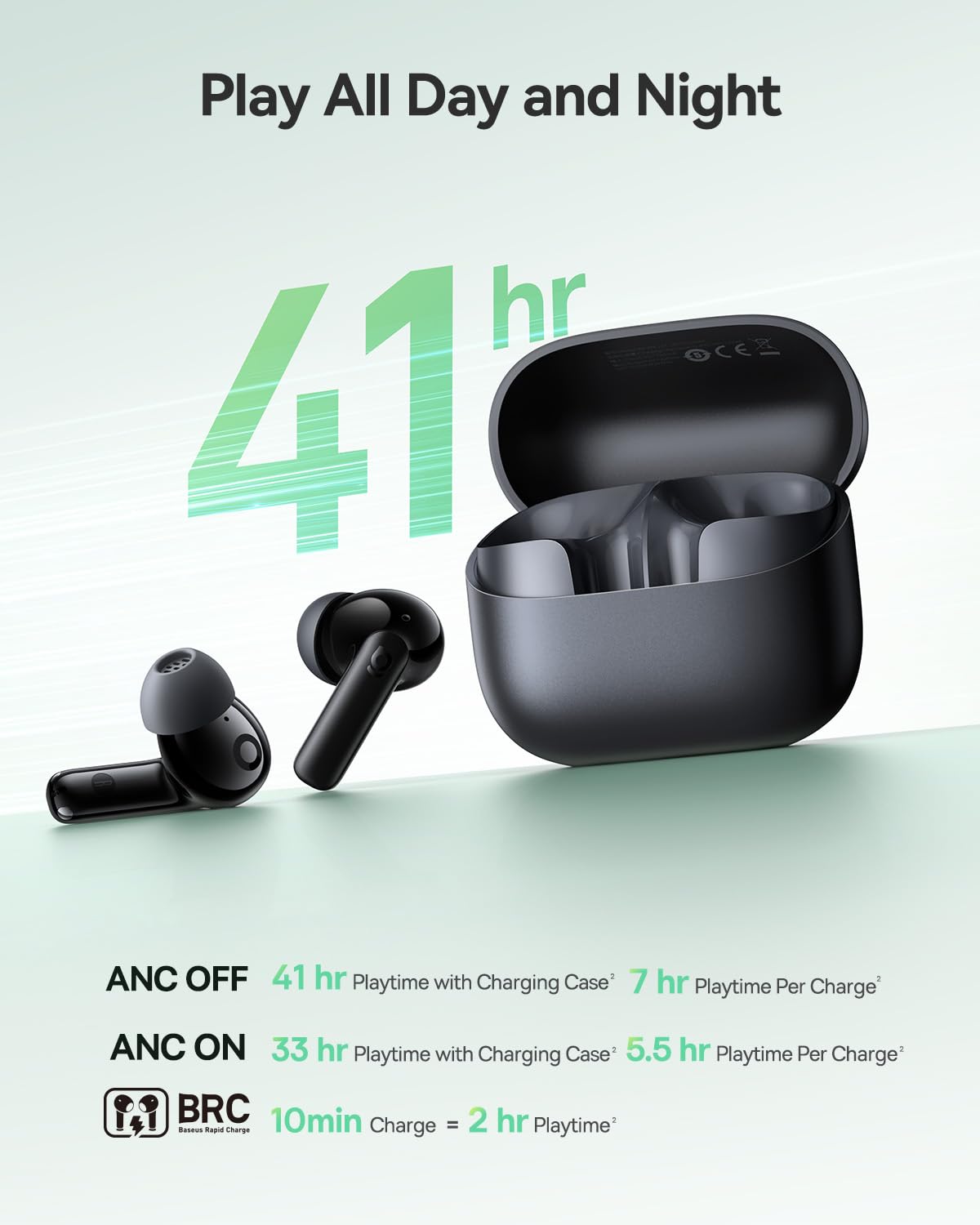 BASEUS BASS BPI NC IN EAR TRUE WIRELESS EARBUDS COSMIC BLACK A0010705BK thumbnail 14