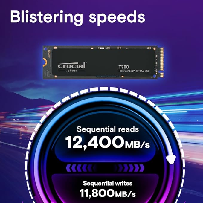 CRUCIAL T700 PRO 1TB PCIE GEN5 NVME M.2 INTERNAL SSD CT1000T700SSD3 thumbnail 6
