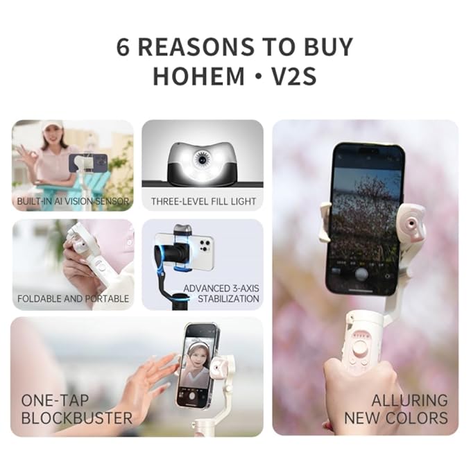 HOHEM ISTEADY V2 AI TRACKING SMARTPHONE GIMBAL BLACK thumbnail 13