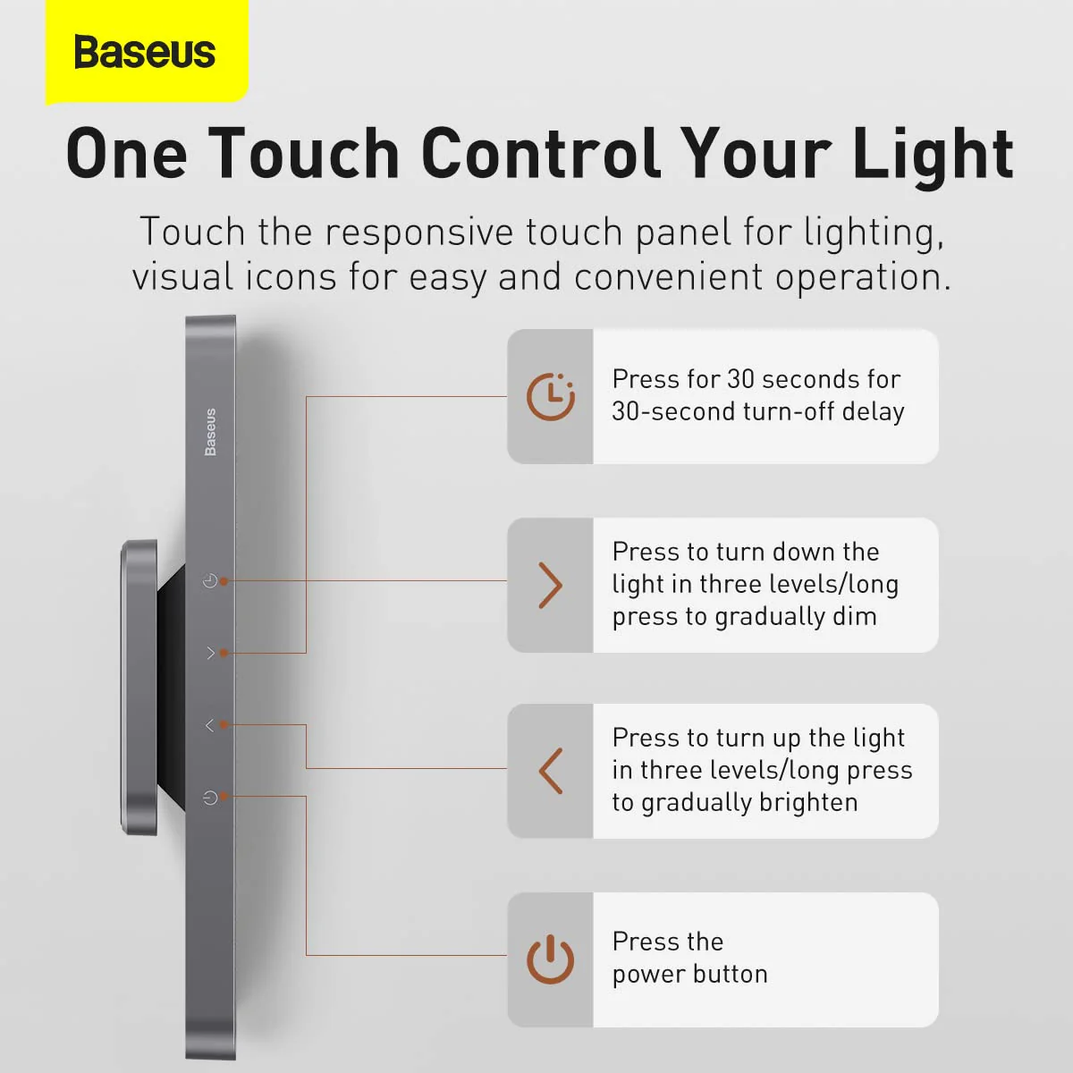 BASEUS MAGNETIC CHARGING DESK LAMP DARK GRAY DGXC-C0G thumbnail 18