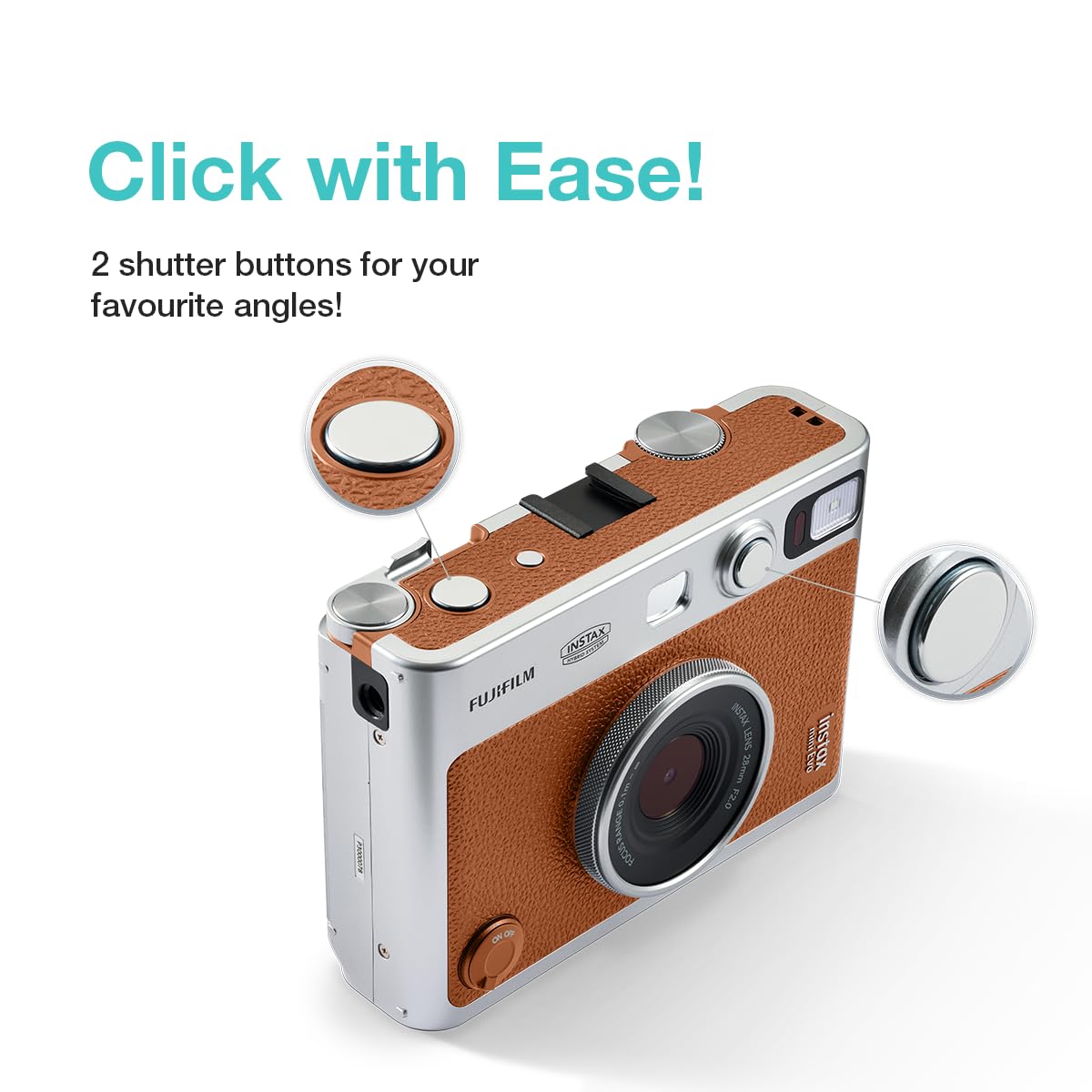 FUJIFILM INSTAX MINI EVO HYBRID INSTANT CAMERA BROWN thumbnail 6