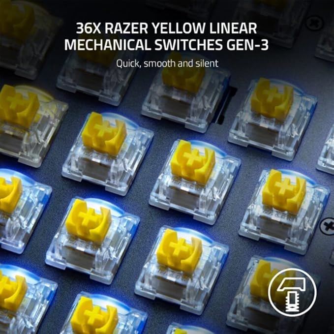 RAZER MECHANICAL SWITCHES CLICKY GEN- YELLOW LINEAR RC21-02040100-R3M1 thumbnail 8