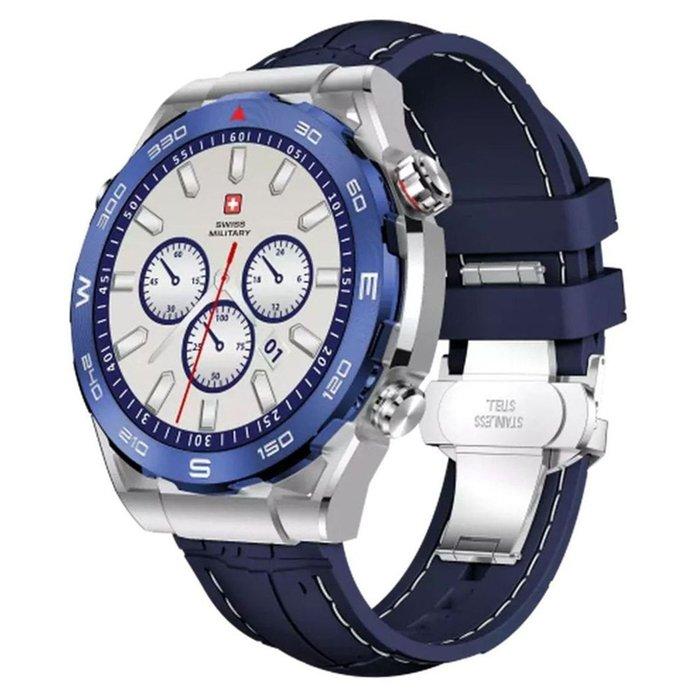 SWISS MILITARY DOM 3 WATCH WITH SILICONE STRAP BLUE SM-W-DOM3-SIF-BLUSIST-2PRESTP thumbnail 5