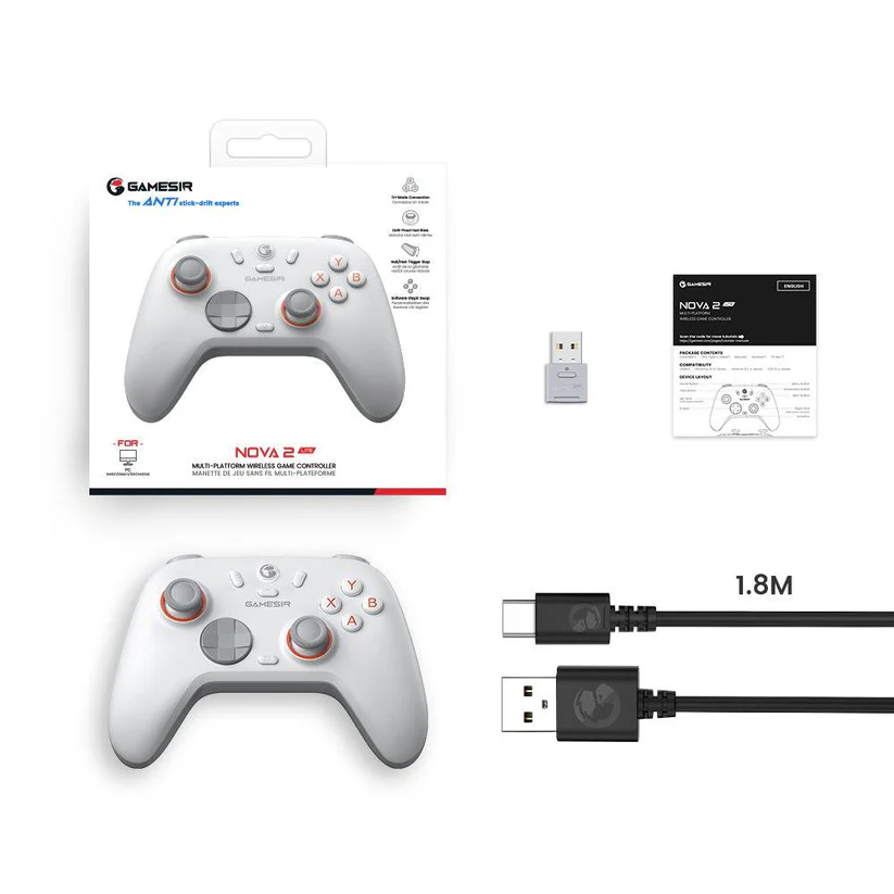 GAMESIR NOVA 2 LITE WIRELESS GAME CONTROLLER WHITE N2 LITE thumbnail 7