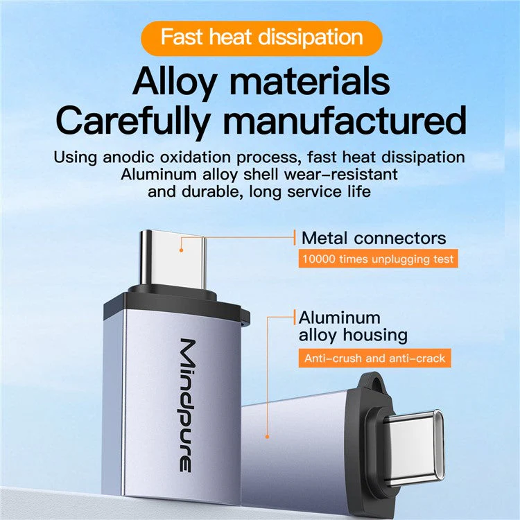MINDPURE TYPE-C MALE TO USB 3.2 GEN 2 ADAPTER GRAY LX10659 thumbnail 10