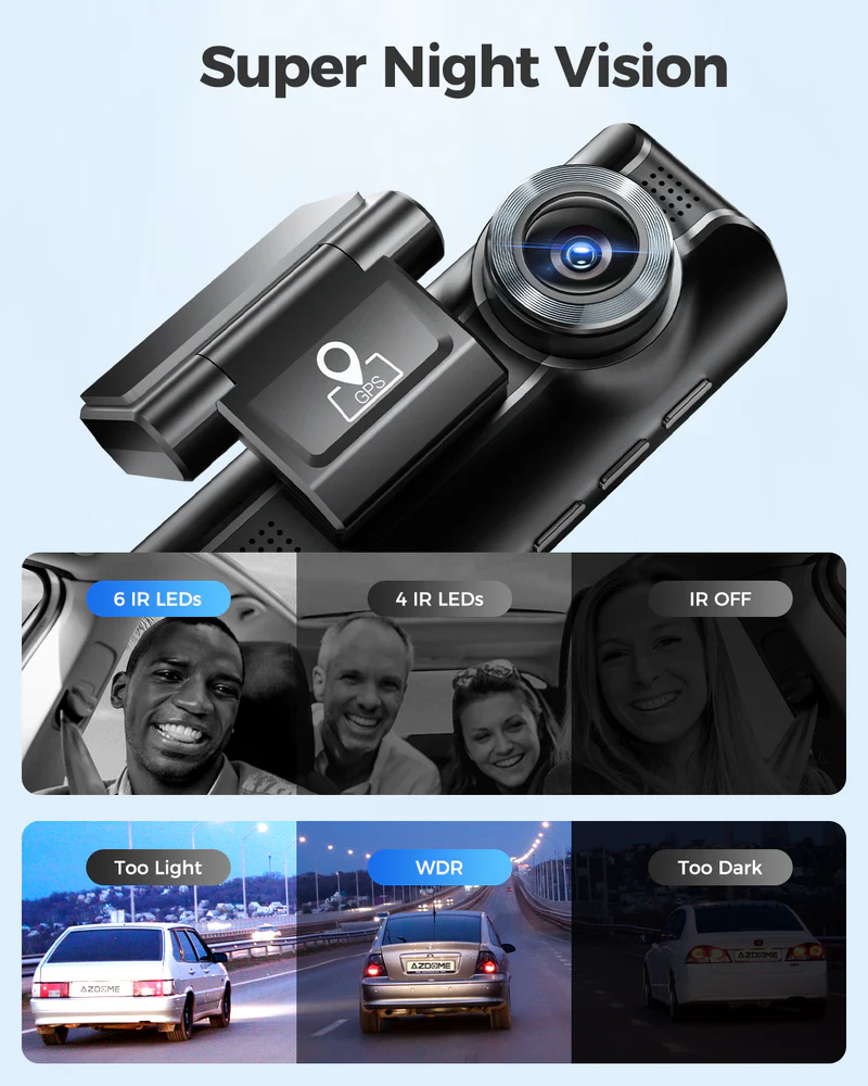 AZDOME 4K Front and Rear Dash Camera Kit with 3.19-Inch Screen, IR Night Vision, 24H Parking Mode - M550 thumbnail 16