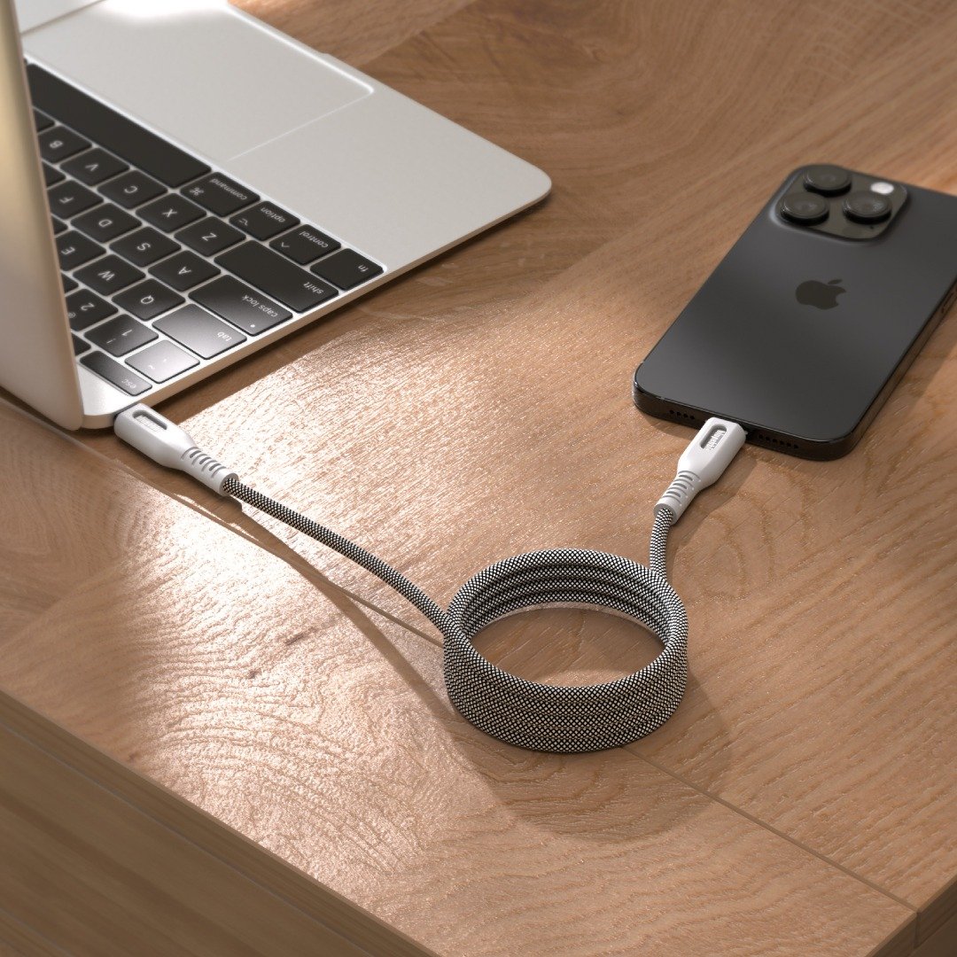 BluPebble PowerFlow Magnetic USB-C to USB-C Cable 3.3ft 60W 1-Meter Grey (BP-PFUSBC1M-GY) thumbnail 9