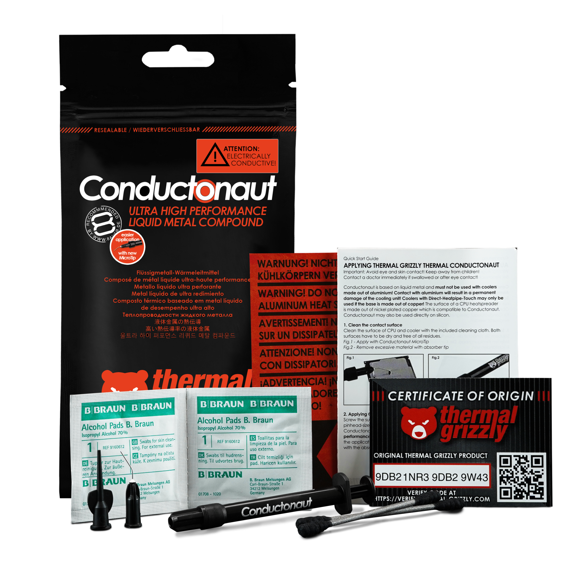 Thermal Grizzly Conductonaut Liquid Metal Thermal Paste - 1g TG-C-001-R thumbnail 6