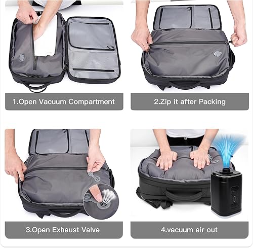 BANGE EXPANDABLE BACKPACK WITH AIR PUMP BLACK BG-3028 thumbnail 3
