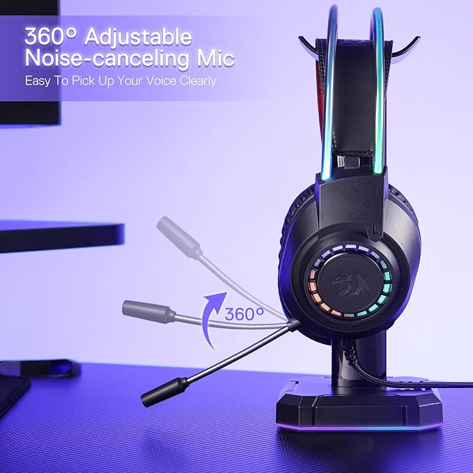 REDRAGON RGB SCREAM WIRED GAMING HEADSET BLACK H231 thumbnail 10