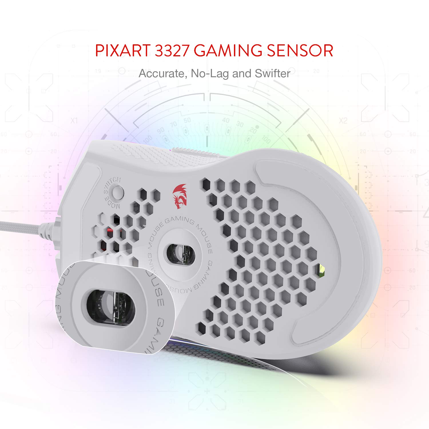 REDRAGON STORM HONEYCOMB WIRED GAMING MOUSE M808-RGB thumbnail 14