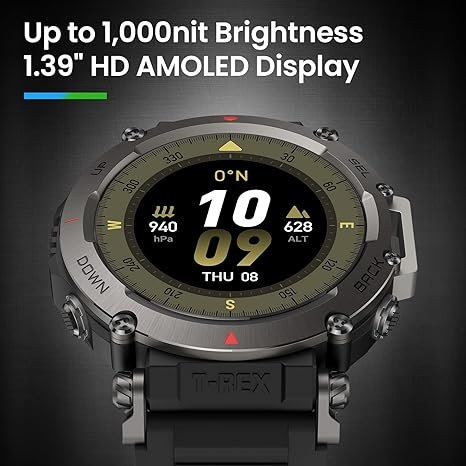 Amazfit T-Rex Ultra Smart Watch (A2142) - Rugged Design, Adventure-Ready, Long Battery Life thumbnail 9