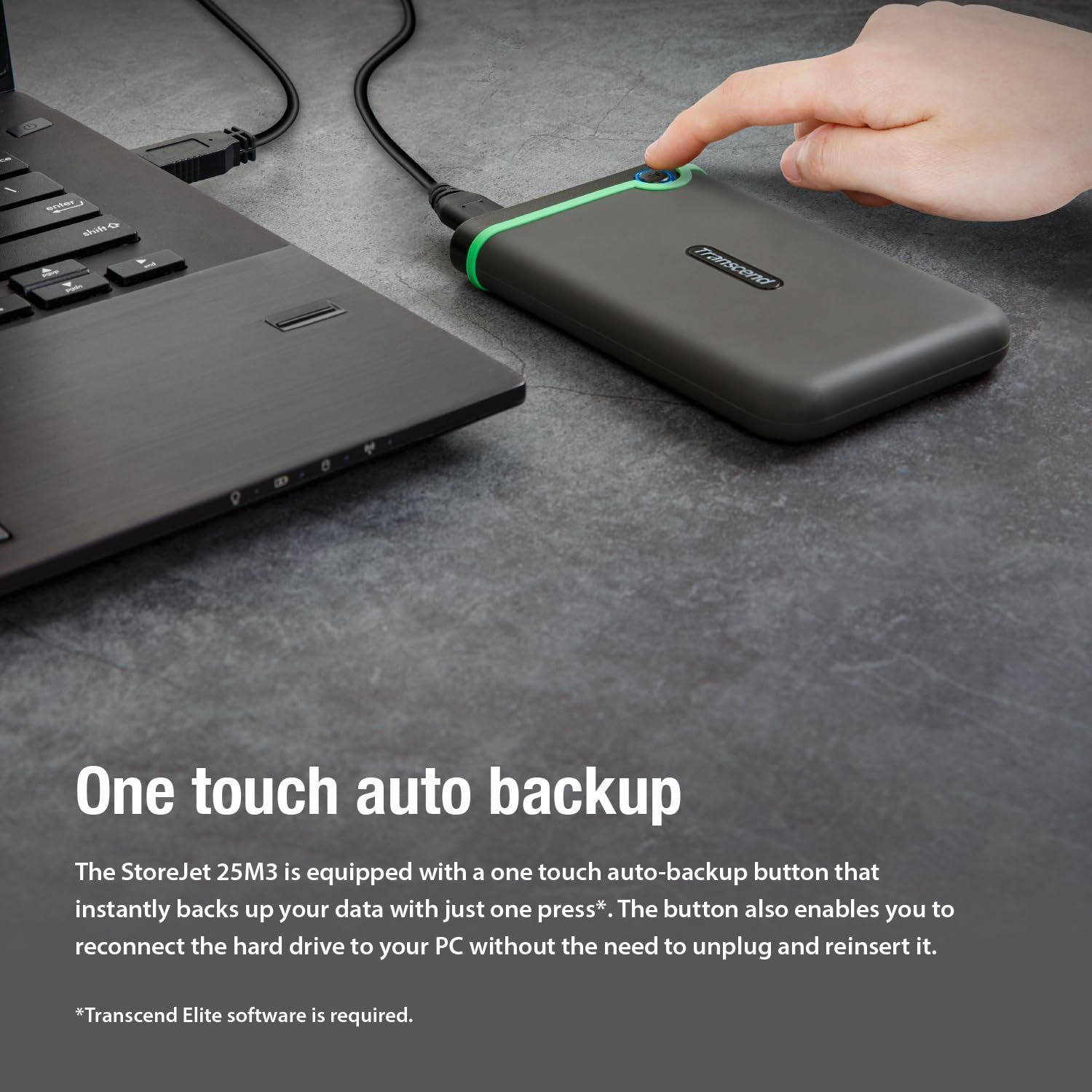 TRANSCEND 2TB EXTERNAL HDD M3S USB 3.0 BLACK TS2TSJ25M3S thumbnail 3