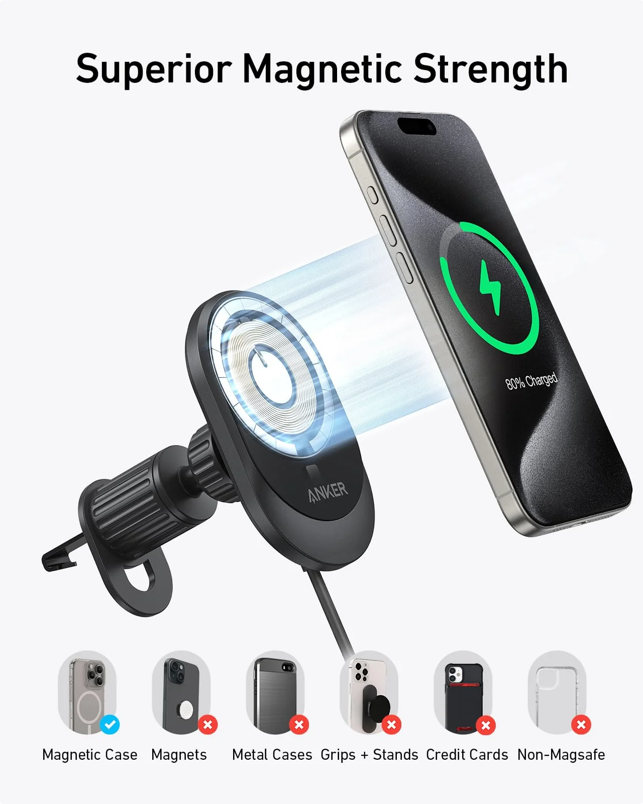 ANKER MAGGO WIRLESS CHARGER WITH CAR ADAPTER BLACK B2932111 thumbnail 11