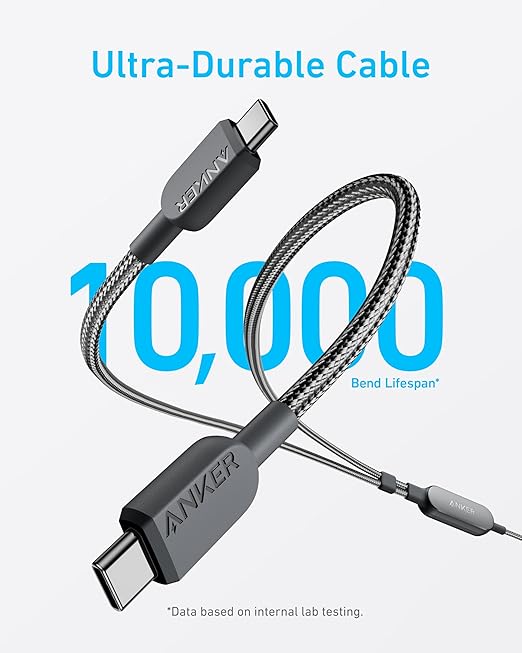 ANKER 2 IN 1 USB C TO USB C 140W 4FT CABLE BLACK A8895H11 thumbnail 10
