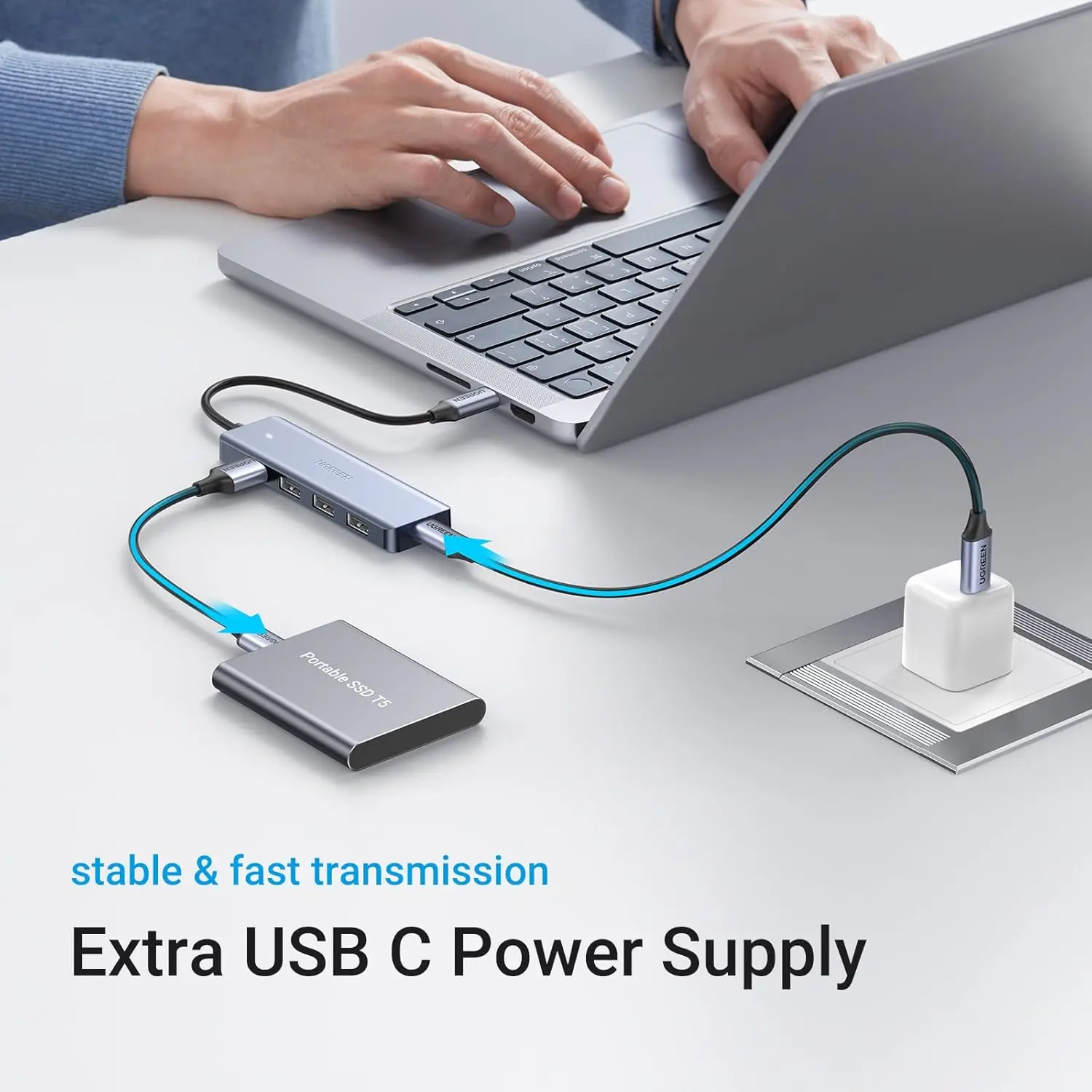 UGREEN 4-PORT USB3.0 HUB WITH MICRO USB POWER SUPPLY 70336 thumbnail 11