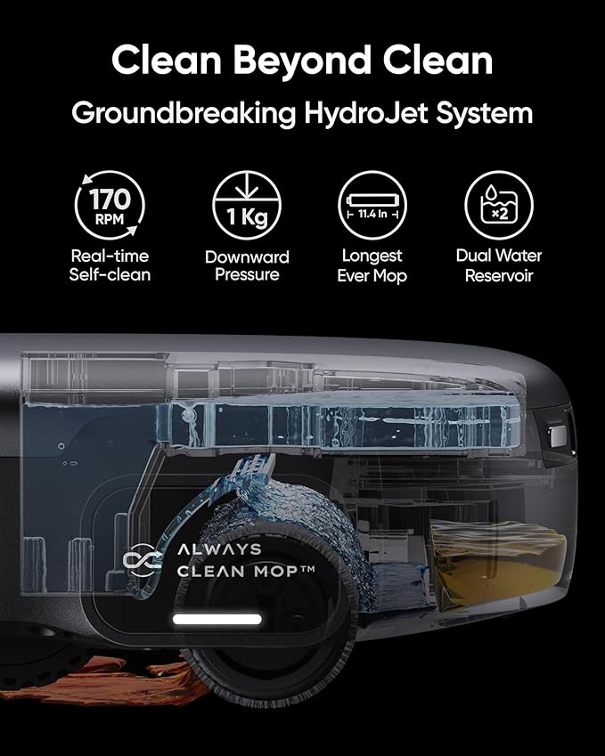 EUFY S1 PRO FLOOR WASHING ROBOT VACUUM WITH ALL IN ONE STATION BLACK T2080G11 thumbnail 7