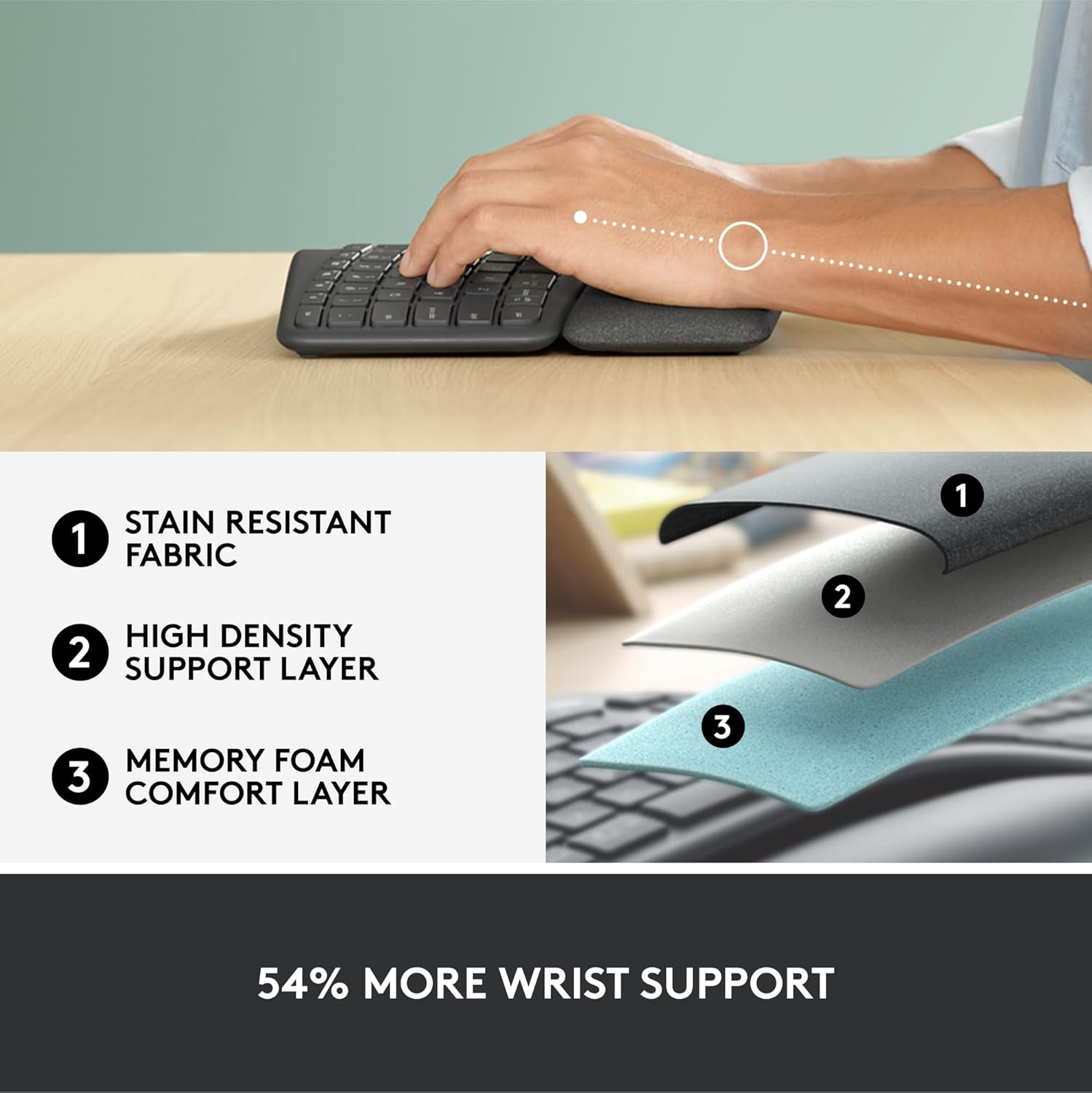 LOGITECH ERGO WIRELESS SPLIT KEYBOARD K860 ENGLISH 920-010359 thumbnail 16