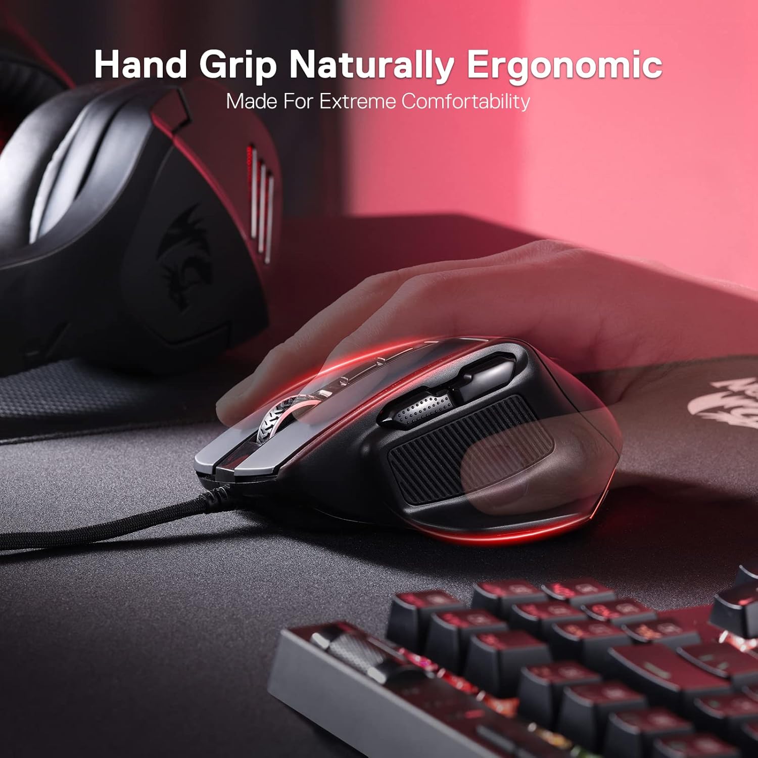 REDRAGON BULLSEYE PRO WIRELESS GAMING MOUSE BLACK M806RGB-PRO thumbnail 15