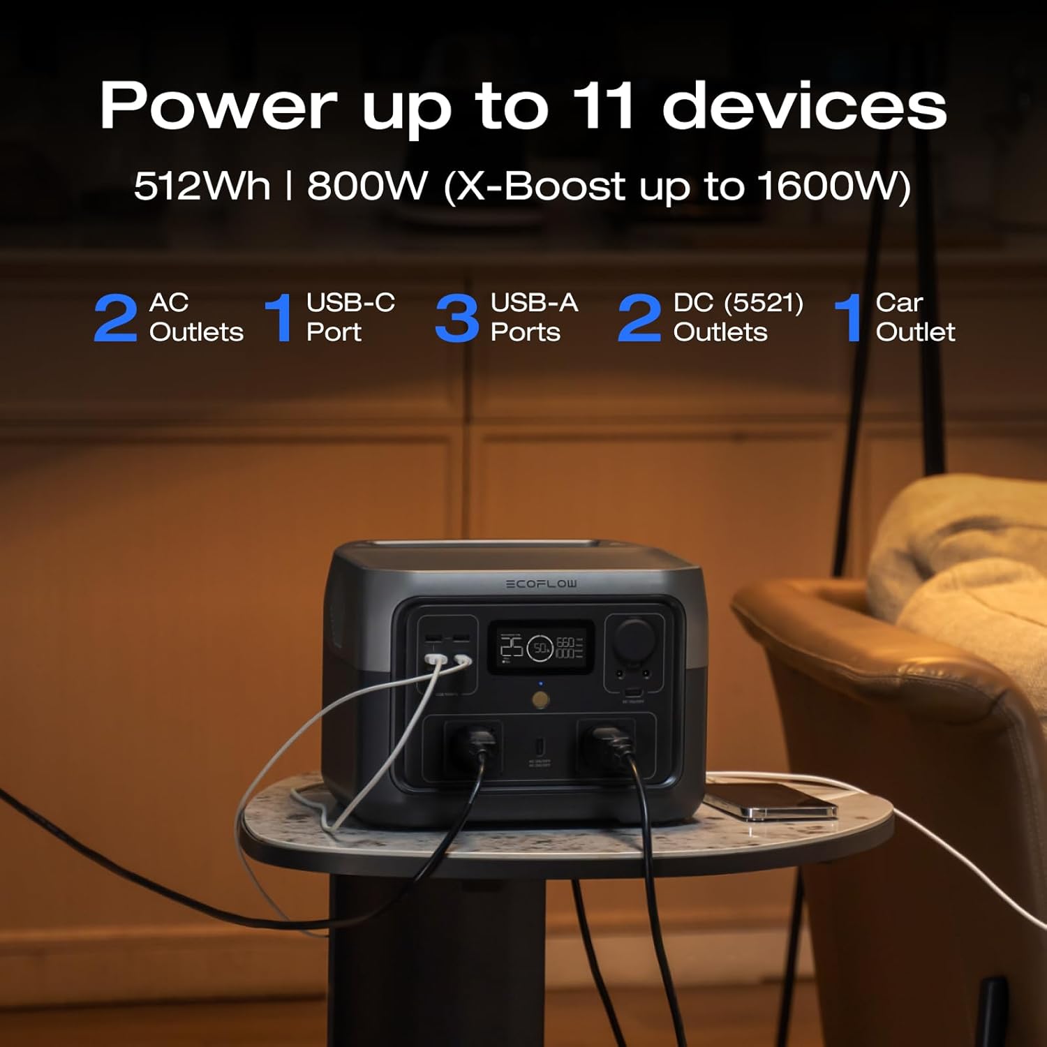ECOFLOW RIVER 2 MAX PORTABLE POWER STATION 512WH EFR610 thumbnail 12