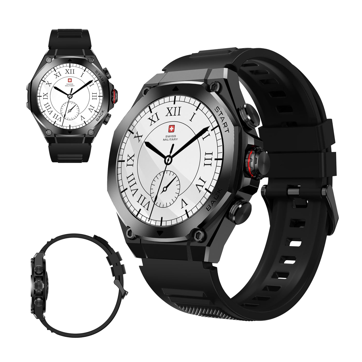 SWISS MILITARY DOM 6 WATCH WITH STAINLESS STEEL STRAP BLACK SM-WCH-DOM6-BLKSS thumbnail 10