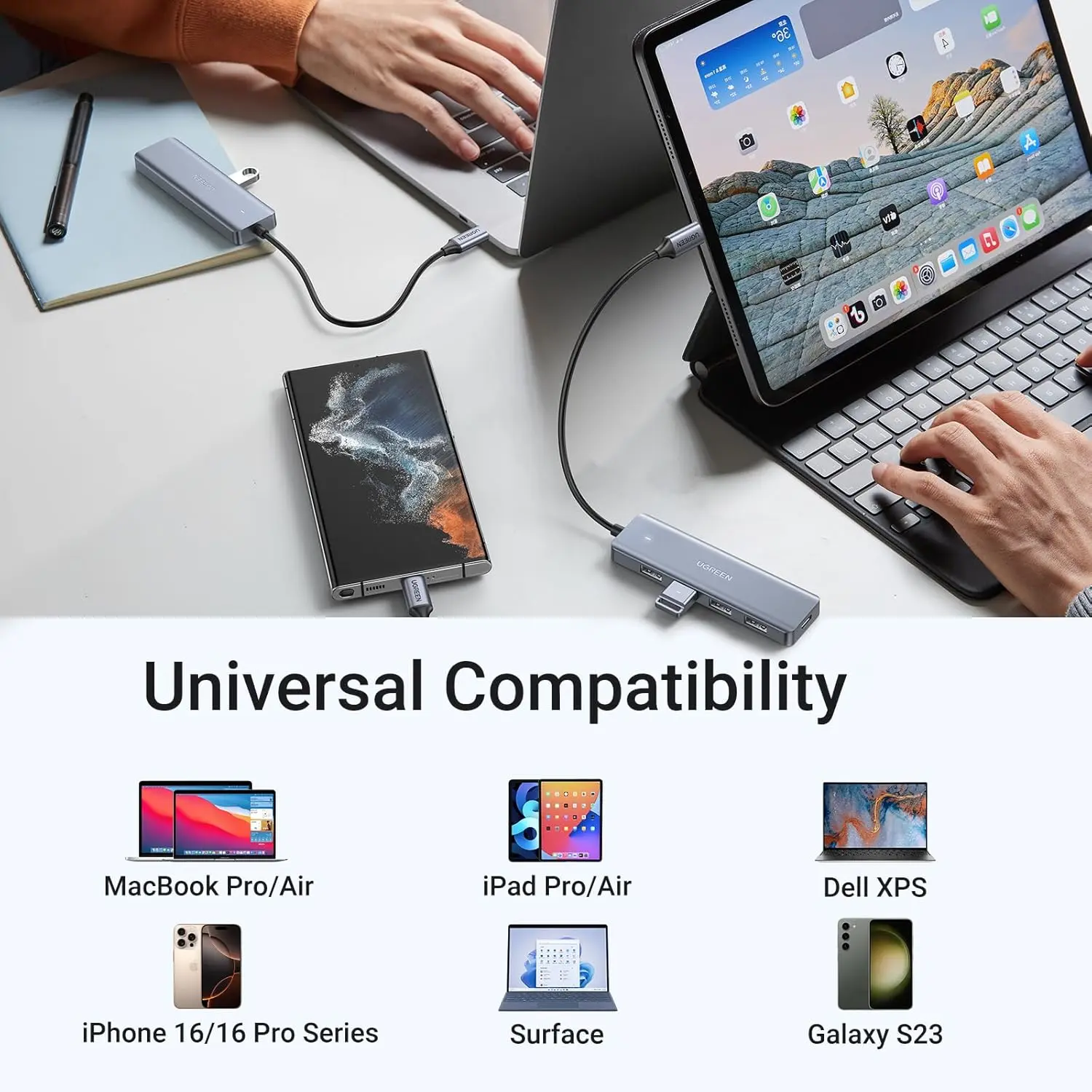 UGREEN 4-PORT USB3.0 HUB WITH MICRO USB POWER SUPPLY 70336 thumbnail 4