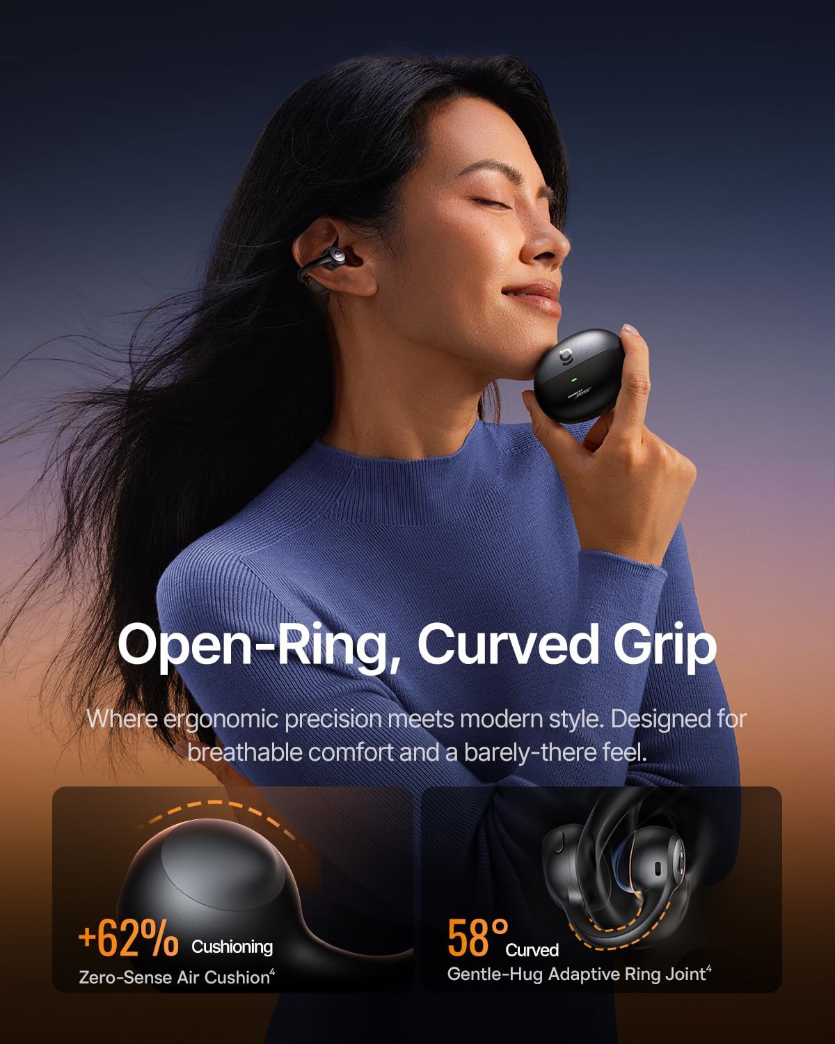 BASEUS INSPIRE XC1 OPEN EAR TRUE WIRELESS EARBUDS STARLIGHT OFF-COSMIC BLACK A0102802 thumbnail 12