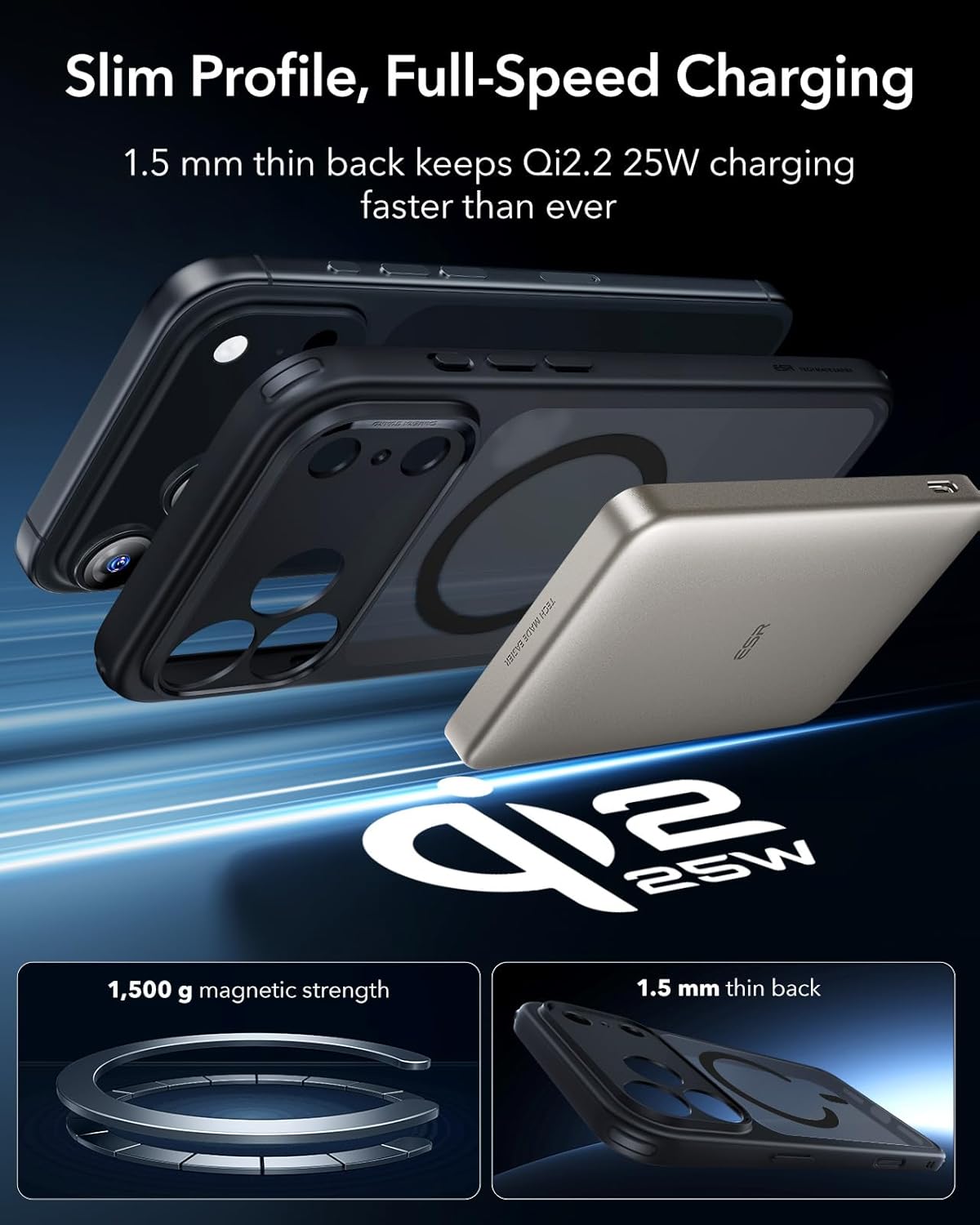 ESR CLASSIC HYBRID MAGNETIC CASE CAM CONTROL COMPATIBLE WITH IPHONE 17 PRO CLEAR BLACK thumbnail 11