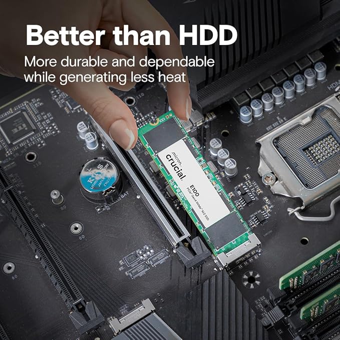 CRUCIAL E100 1TB PCIE GEN4 2280 NVME M.2 SSD CT1000E100SSD8 thumbnail 8