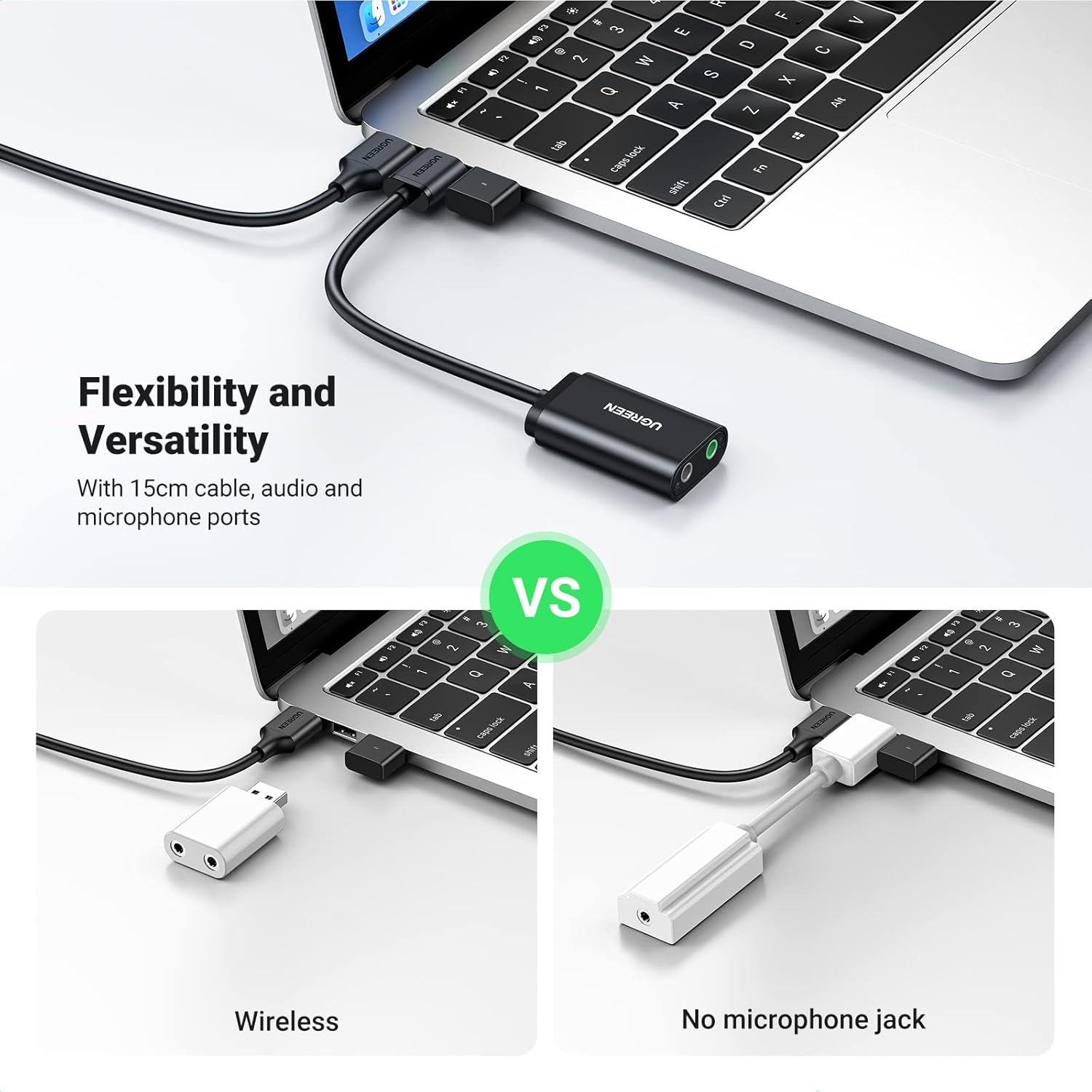 UGREEN USB 2.0 EXTERNAL SOUND ADAPTER BLACK 30724 thumbnail 14