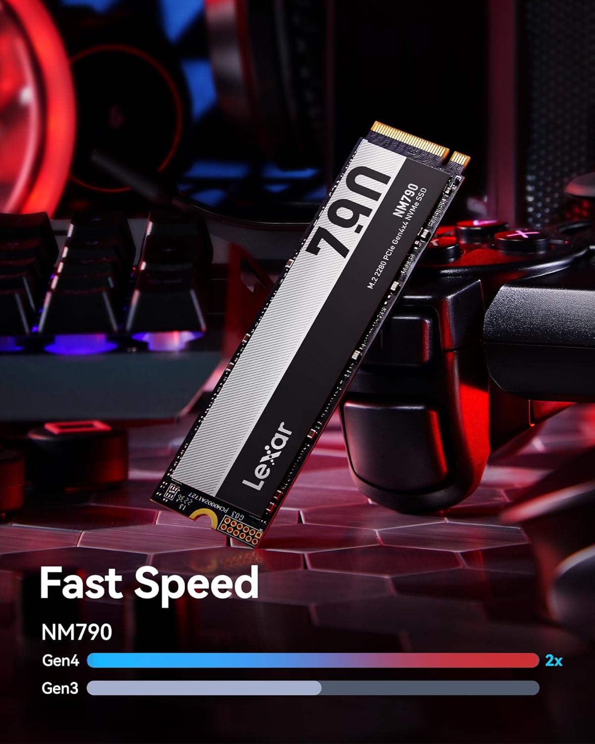 LEXAR NM790 M.2 2280 PCIE GEN4X4 NVME SSD 7400MB/S 2TB LNM790X002T-RNNNG thumbnail 13