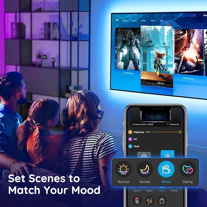 Transform Your TV Viewing Experience with the Govee RGB LED TV Backlight with Remote - H6179 thumbnail 8