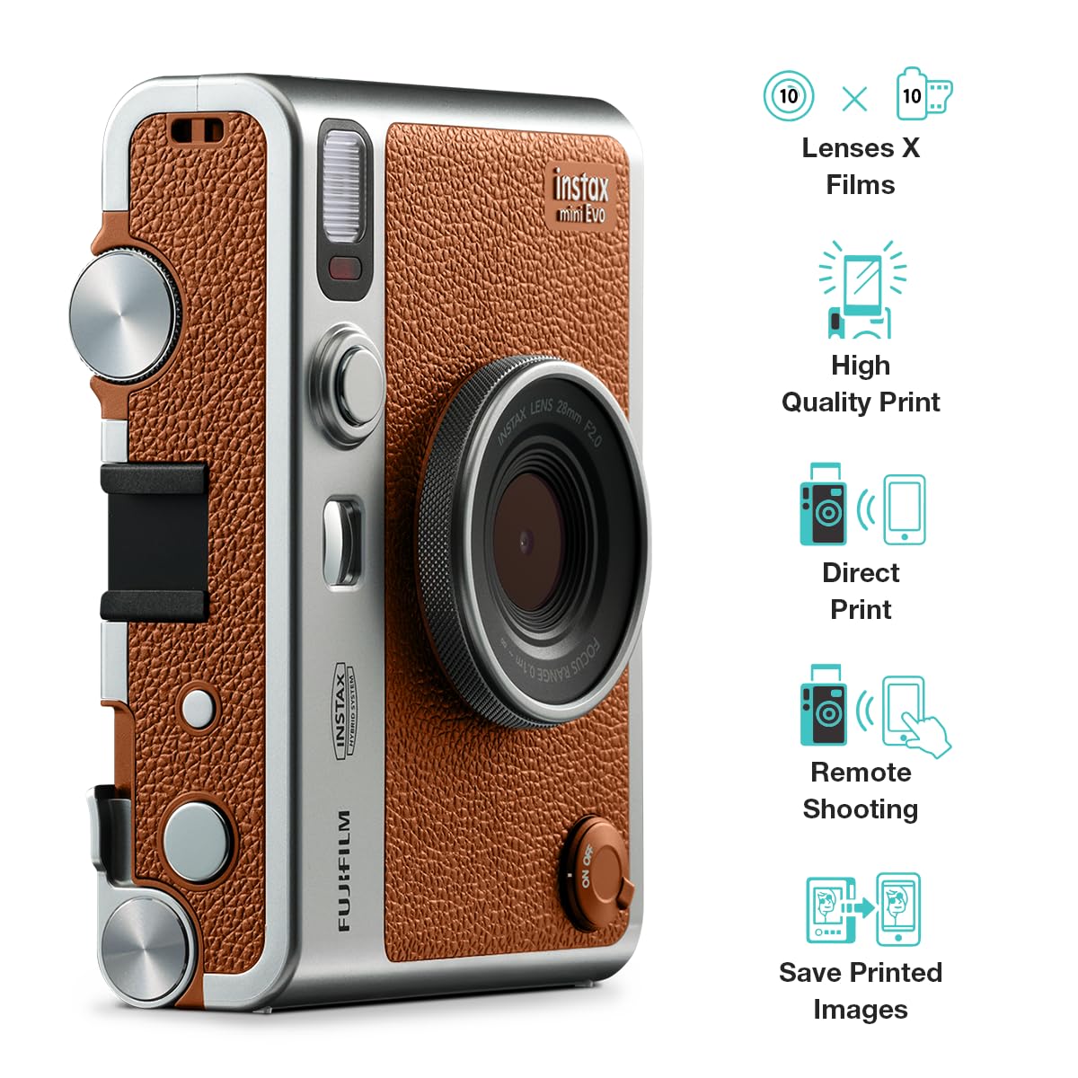 FUJIFILM INSTAX MINI EVO HYBRID INSTANT CAMERA BROWN thumbnail 8