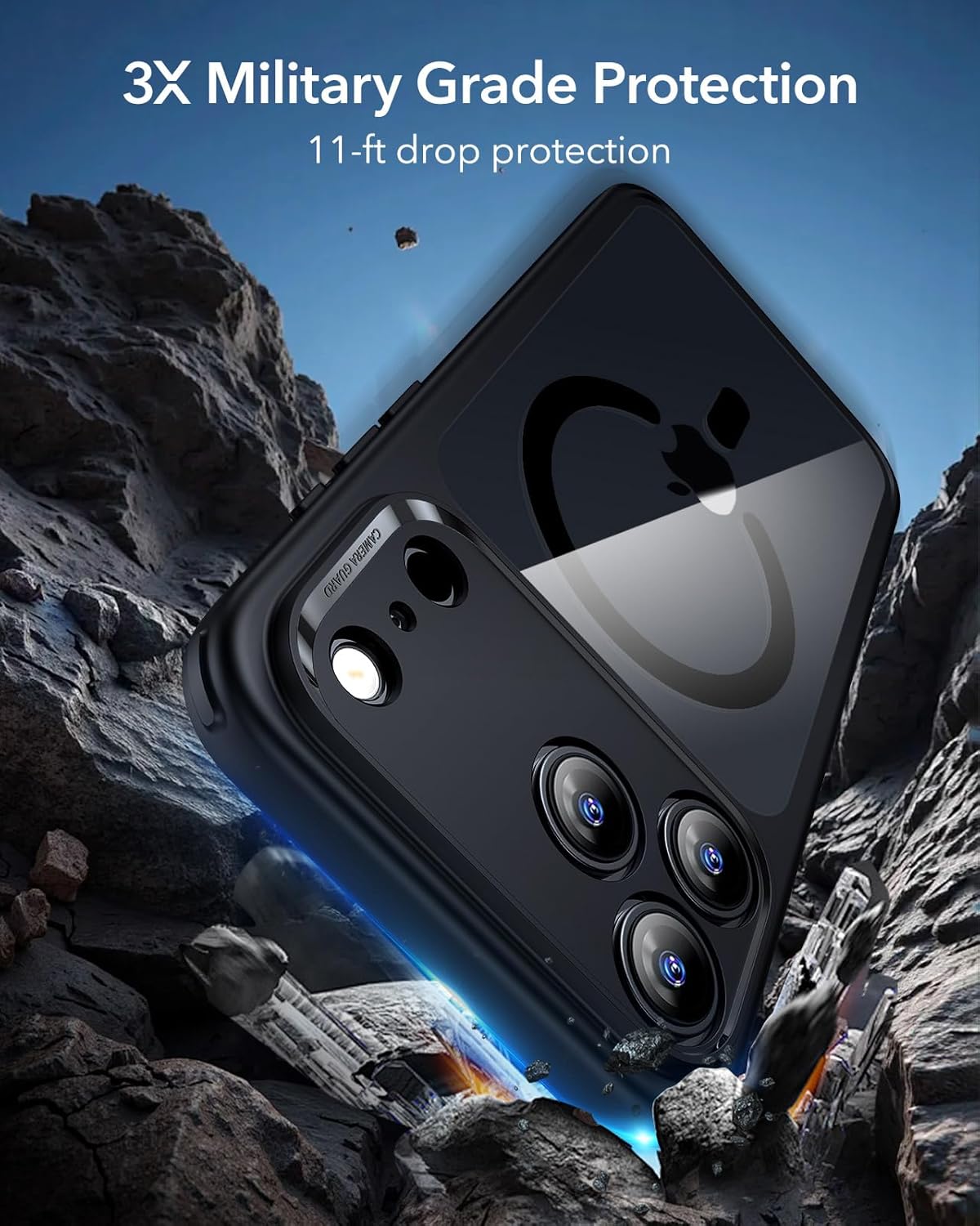 ESR CLASSIC HYBRID MAGNETIC CASE CAM CONTROL COMPATIBLE WITH IPHONE 17 PRO CLEAR BLACK thumbnail 10
