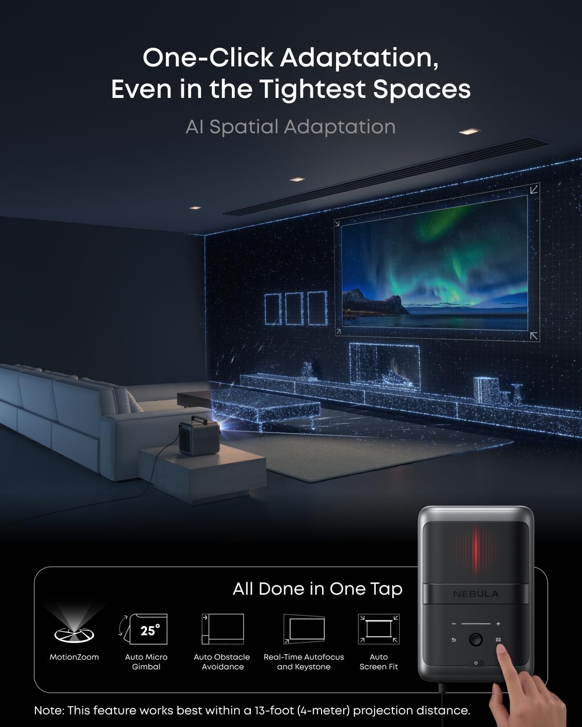 ANKER NEBULA X1 4K TRIPLE LASER SMART PROJECTOR BLACK/GRAY D23512F1 thumbnail 10