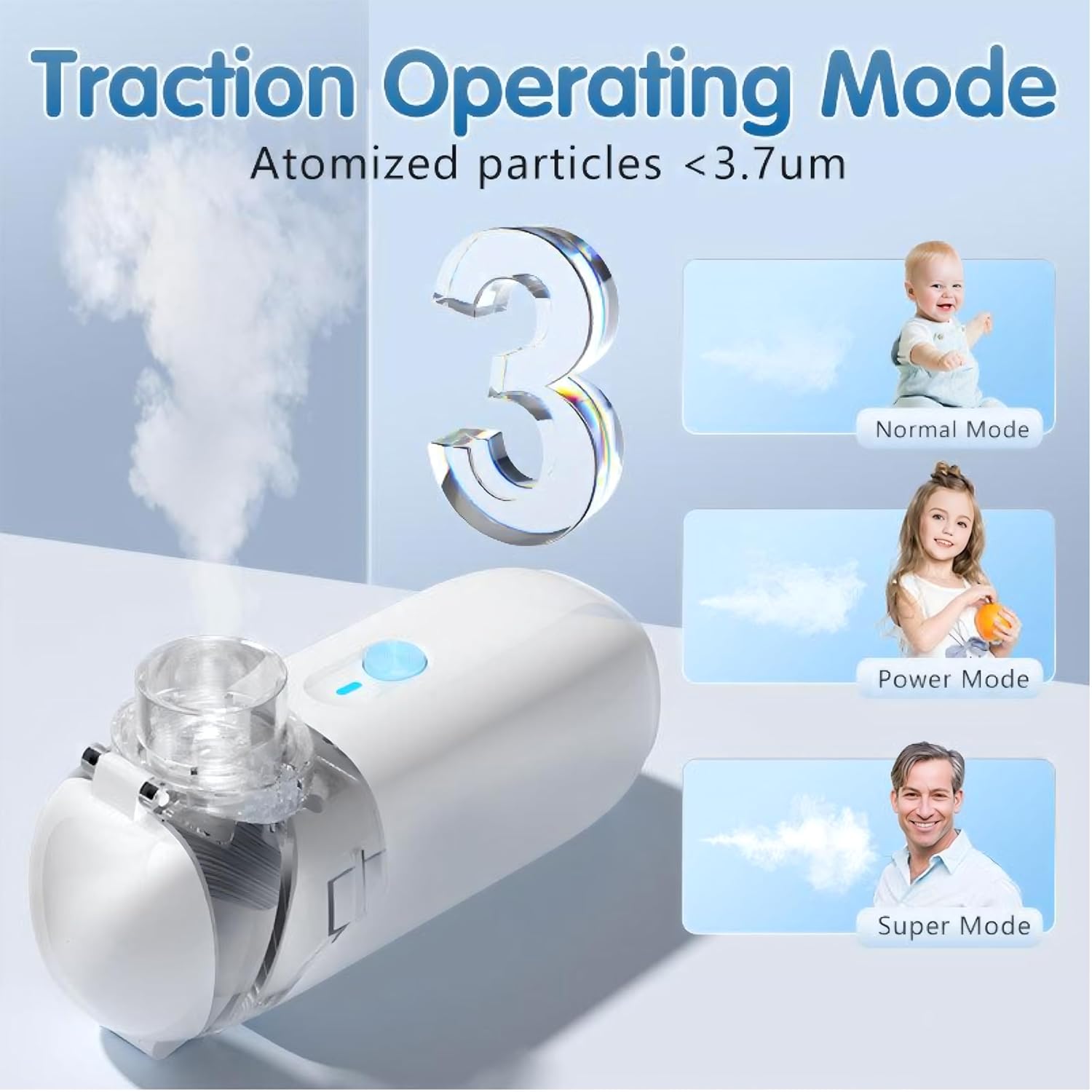 PORTABLE ULTRASONIC MESH NEBULIZER WHITE ZH-N3 thumbnail 12