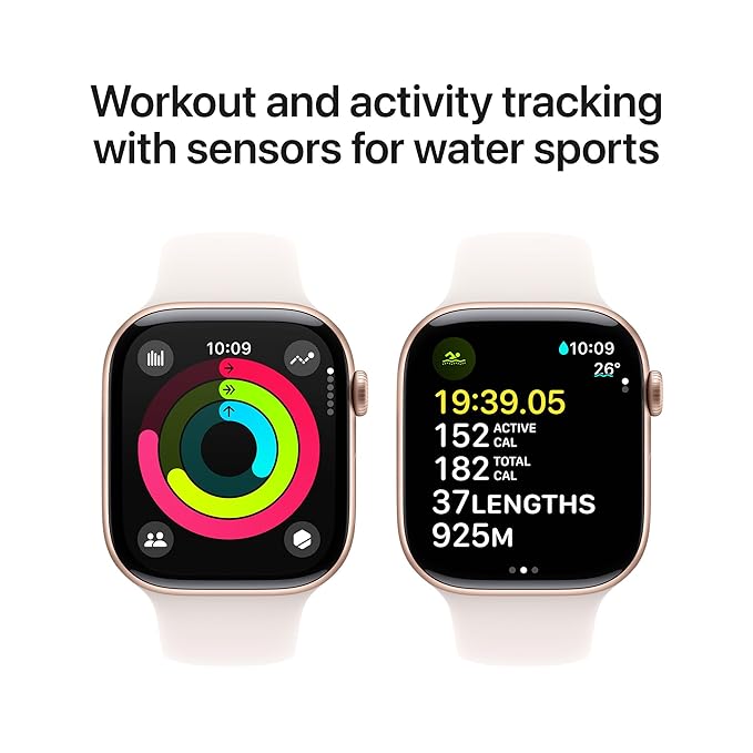 APPLE WATCH SERIES 10 46MM GPS ROSE GOLD ALUMINIUM SPORT BAND M/L MWWU3 thumbnail 4