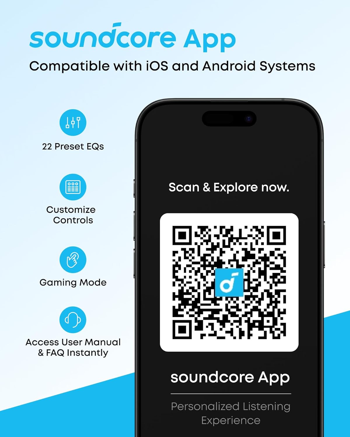 ANKER SOUNDCORE Q20I WIRELESS NOISE CANCELLING HEADPHONE WHITE A3004H22 thumbnail 12