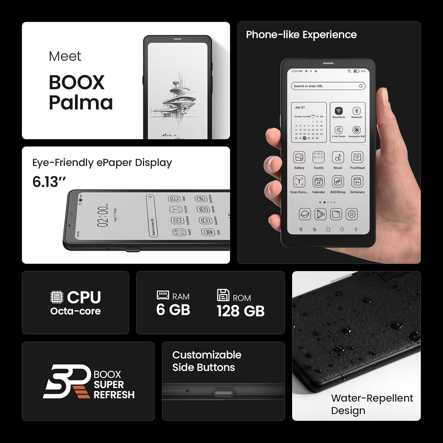 BOOX PALMA 2 PRO 6.13 INCH 8GB 128GB COLOR MOBILE EPAPER READER WHITE thumbnail 13