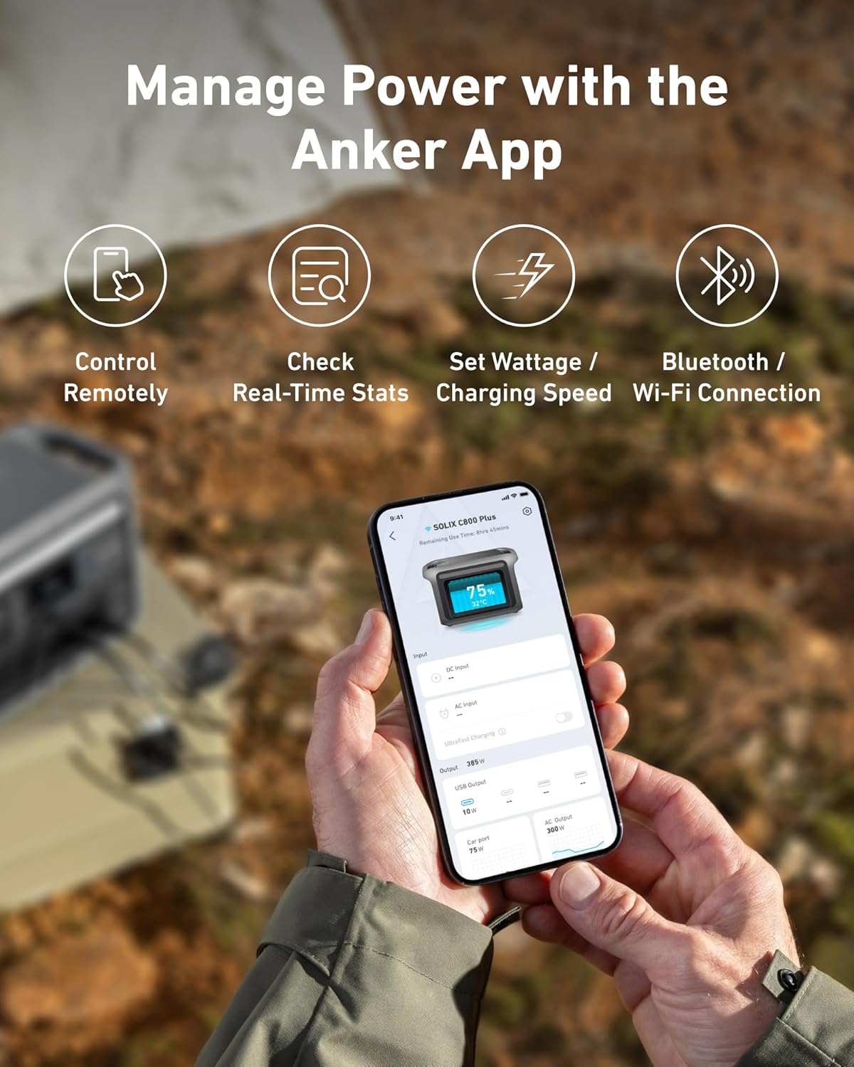 Anker SOLIX C800 Plus Portable Power Station (A17542A1) - 1200W, 768Wh, Torch Light, Compact and Reliable thumbnail 8