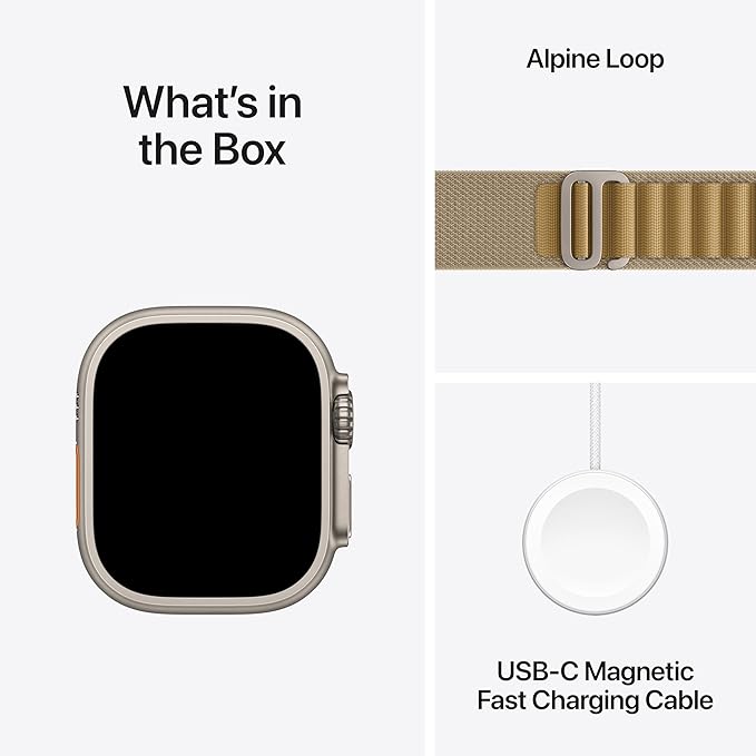 APPLE WATCH ULTRA 2 49MM (2024) NATURAL TITANIUM WITH TAN ALPINE LOOP MEDIUM MX4F3 thumbnail 11