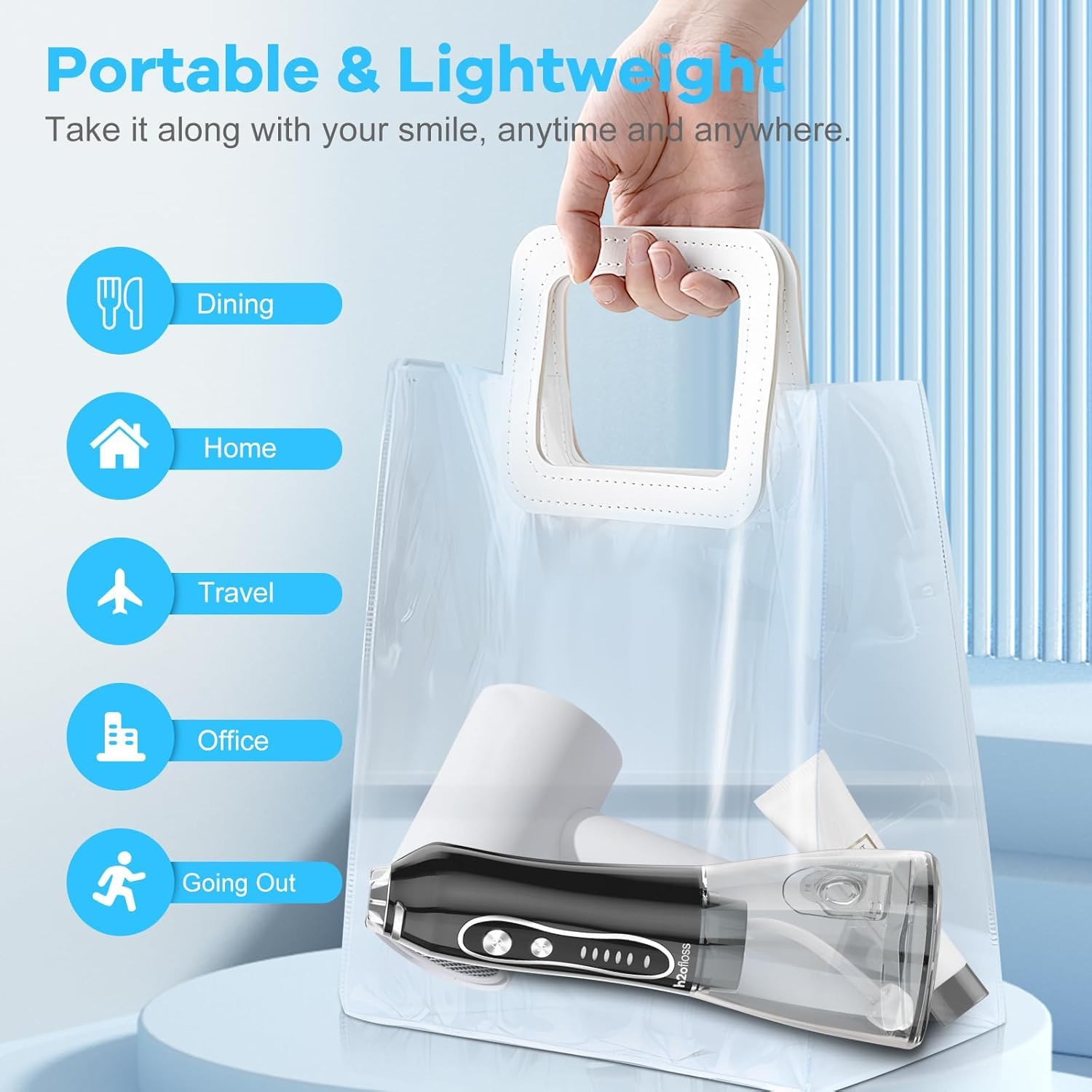 H20 FLOSS PORTABLE ORAL IRRIGATOR WHITE HF-6 thumbnail 15