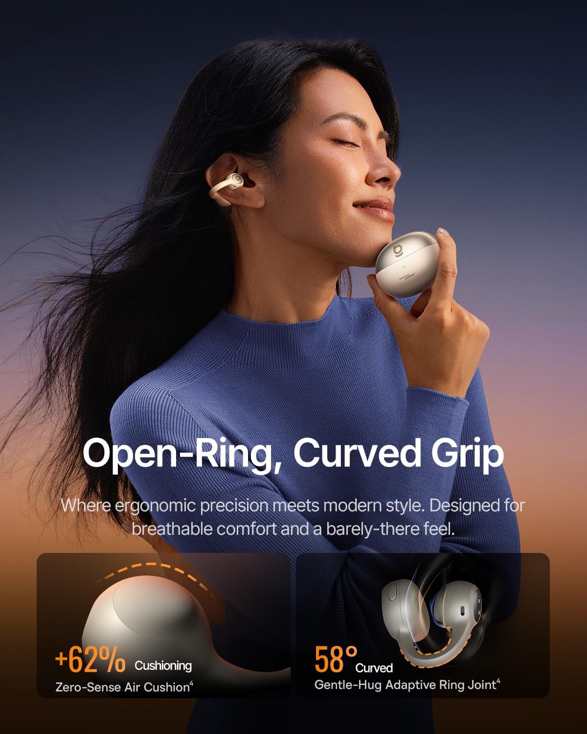 BASEUS INSPIRE XC1 OPEN EAR TRUE WIRELESS EARBUDS STARLIGHT OFF-WHITE A0102801 thumbnail 11
