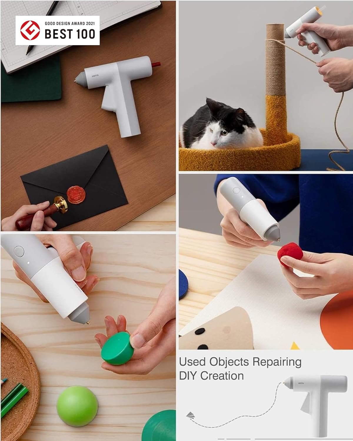HOTO LITHIUM GLUE GUN WHITE GRAY QWRJQ001 thumbnail 9