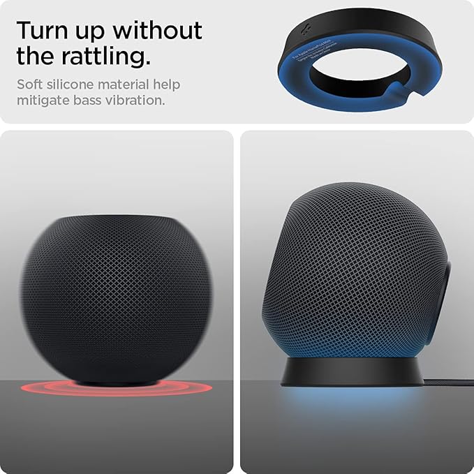 SPIGEN HOMEPOD MINI STAND SILICONE FIT BLACK AMP02781 thumbnail 12