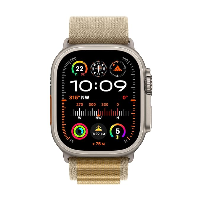 APPLE WATCH ULTRA 2 49MM (2024) NATURAL TITANIUM WITH TAN ALPINE LOOP MEDIUM MX4F3 thumbnail 7